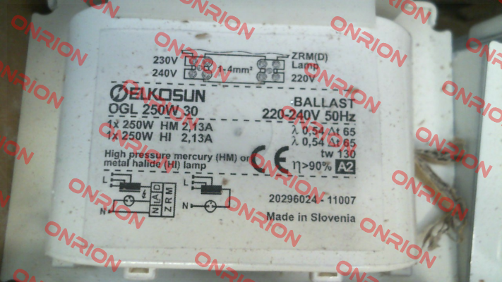 20296024 / OGL 250 W 30 220-240/50 030A084 Tridonic