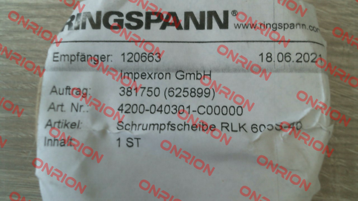 4200-040301-C00000 \ RLK 603 S-40x72 Ringspann