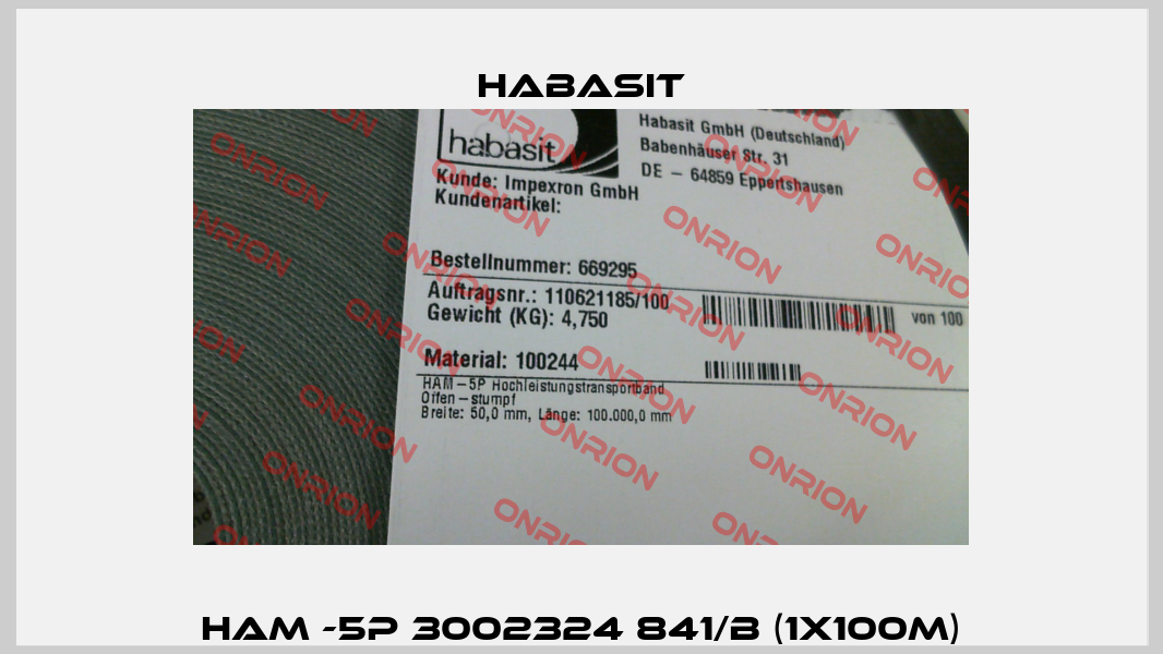 HAM -5P 3002324 841/B (1x100m) Habasit