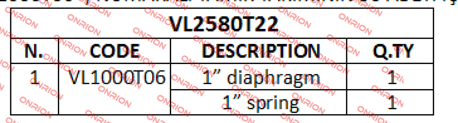 1” diaphragm For VL2580T22  Trimec