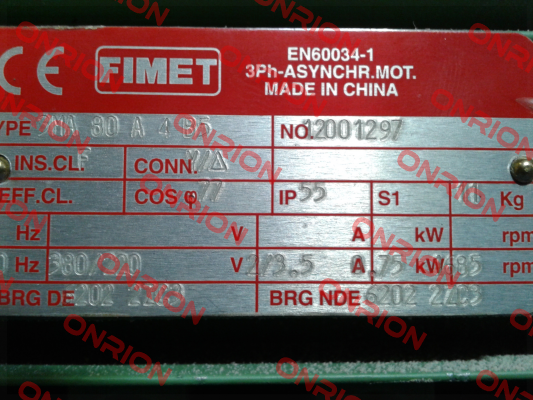 3MA 80 A 4 T.380/220V 60HZ B5 0,75KW Fimet