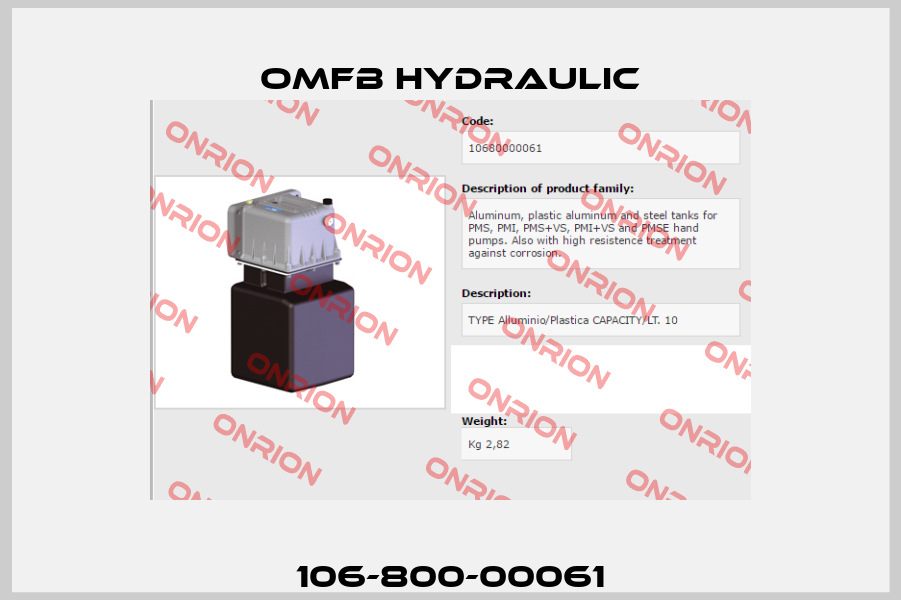 106-800-00061 OMFB Hydraulic