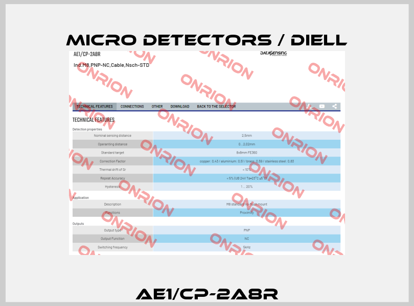 AE1/CP-2A8R Micro Detectors / Diell