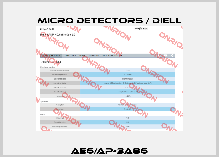 AE6/AP-3A86 Micro Detectors / Diell