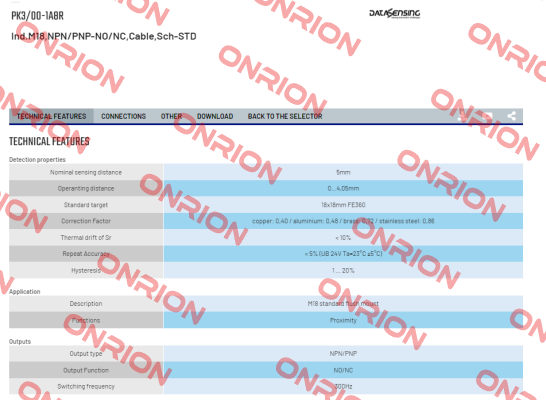 PK3/00-1A8R Micro Detectors / Diell