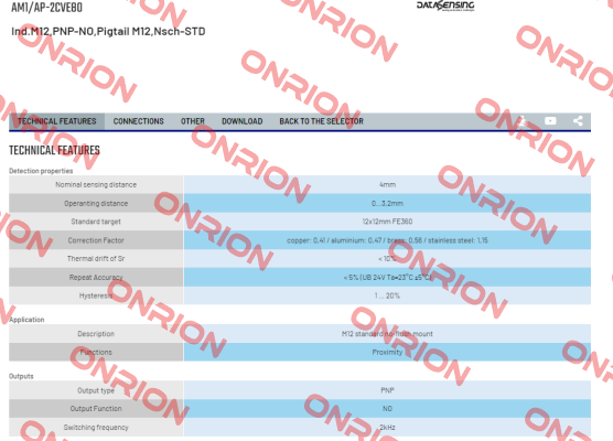 AM1/AP-2CVE80 Micro Detectors / Diell