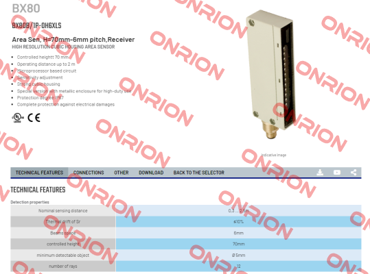 BX80B/1P-0H6XLS Micro Detectors / Diell