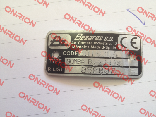 5019306/BOMBA BU-20 LTS alternative 5044406: BE 23 and 5046706: BEU 23  Bezares