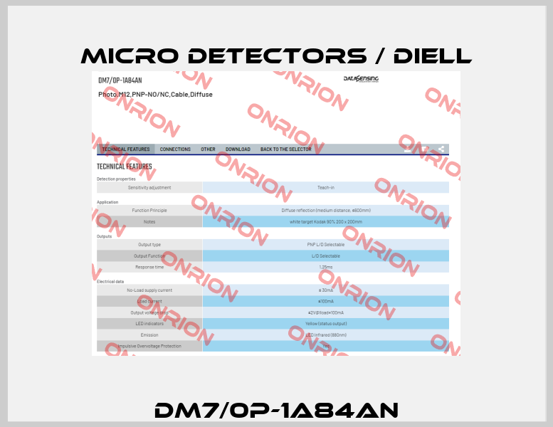 DM7/0P-1A84AN Micro Detectors / Diell