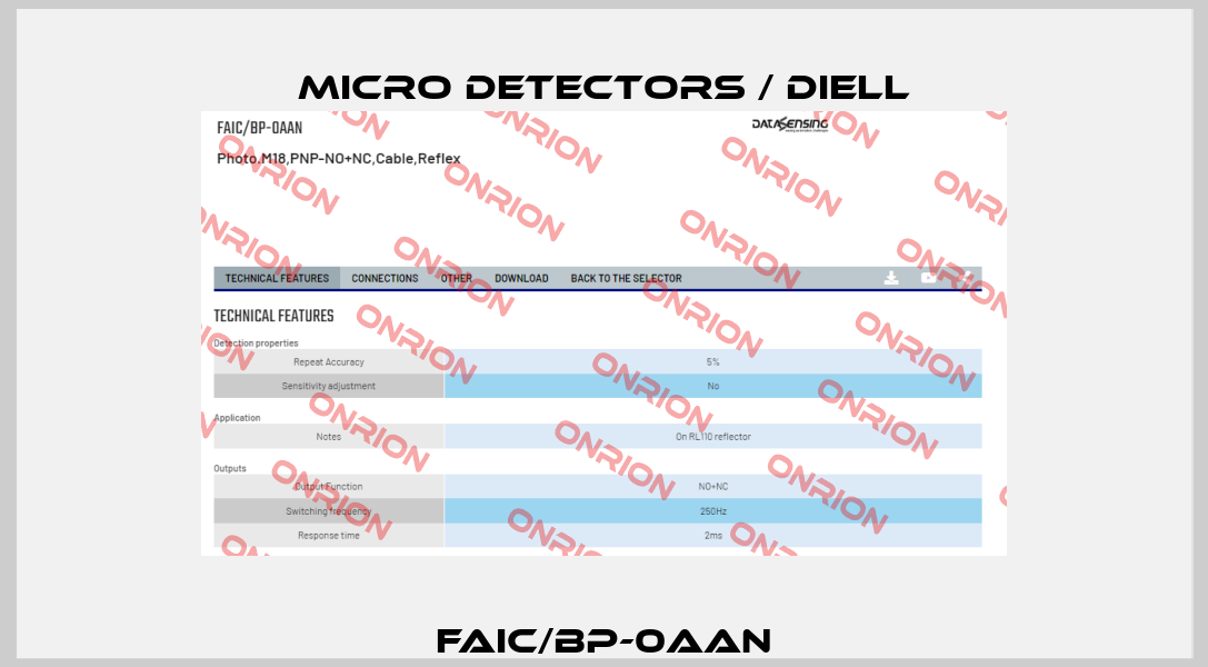 FAIC/BP-0AAN Micro Detectors / Diell