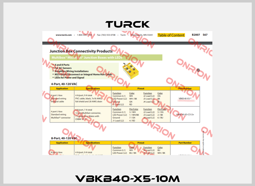 VBKB40-X5-10M Turck