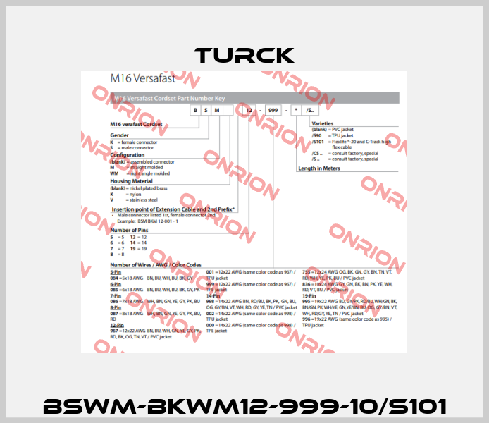 BSWM-BKWM12-999-10/S101 Turck