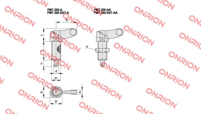 P/N: 51722 Type: PMT.200-6-M12x1.5-AK same as GN 672-6-M12X1,5-AK-ST  Elesa Ganter